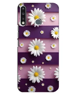 Чохол для TECNO Spark 4 з картинкою «Ромашки на фіолетовому»