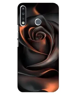 Чохол для TECNO Spark 4 з картинкою «Шовкова чорна троянда»
