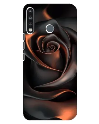Чехол для TECNO Spark 4 с картинкой «Шелковая черная роза»