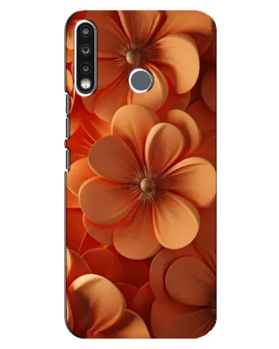 Чехол для TECNO Spark 4 с картинкой «Оранжевый макро цветок»