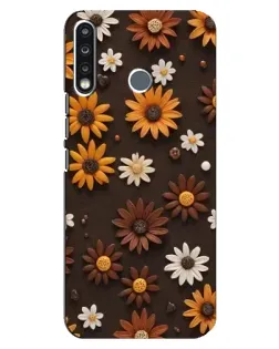 Чохол для TECNO Spark 4 з картинкою «Візерунок з маленьких соняшників»