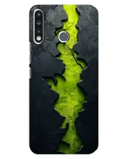 Чохол для TECNO Spark 4 з картинкою «Салатовий розлом скелі»