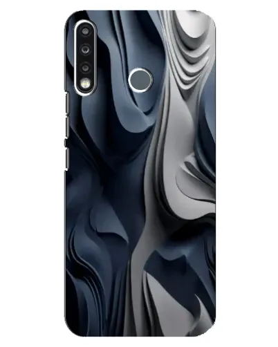Чохол для TECNO Spark 4 з картинкою «Об'ємні сині складки»