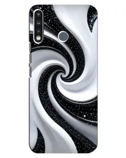 Чохол для TECNO Spark 4 з картинкою «Чорно-біла спіраль»