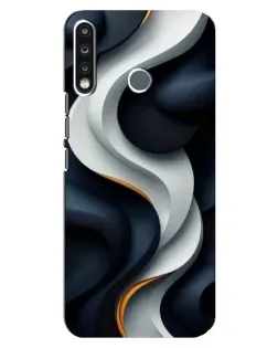 Чохол для TECNO Spark 4 з картинкою «Об'ємні чорно-білі стрічки»