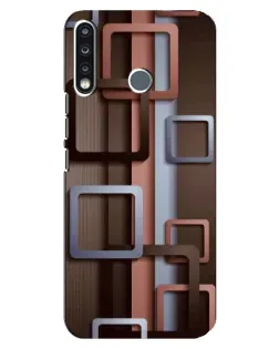 Чохол для TECNO Spark 4 з картинкою «Коричневі об'ємні квадрати»
