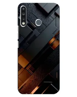 Чохол для TECNO Spark 4 з картинкою «Чорні геометричні блоки»