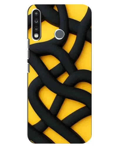 Чохол для TECNO Spark 4 з картинкою «Чорне жовте переплетення»