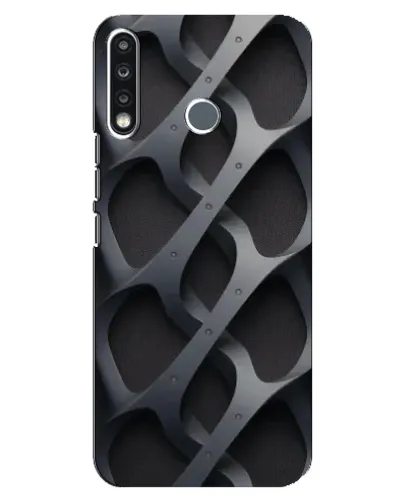 Чохол для TECNO Spark 4 з картинкою «Об'ємне сіре плетіння»