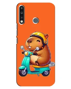 Чохол для TECNO Spark 4 з картинкою «Капібара на скутері»