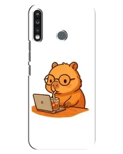 Чохол для TECNO Spark 4 з картинкою «Капібара з ноутбуком»