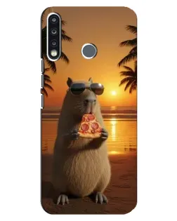 Чохол для TECNO Spark 4 з картинкою «Капібара з піцою»