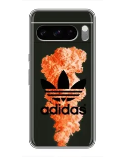 Чехол для TECNO Spark 40 5G с картинкой «Оранжевый дым Adidas»