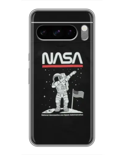 Чехол для TECNO Spark 40 5G с картинкой «NASA — шагаем по Луне»