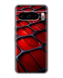 Чехол для TECNO Spark 40 5G с картинкой «Красная глянцевая сетка»