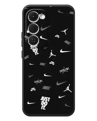 Чехол для TECNO Spark 40 Pro Plus с картинкой «Nike Black Pattern»