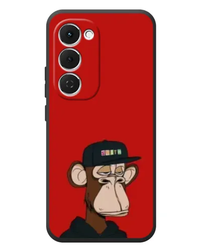 Чехол для TECNO Spark 40 Pro Plus с картинкой «Bored Ape — красный фон»