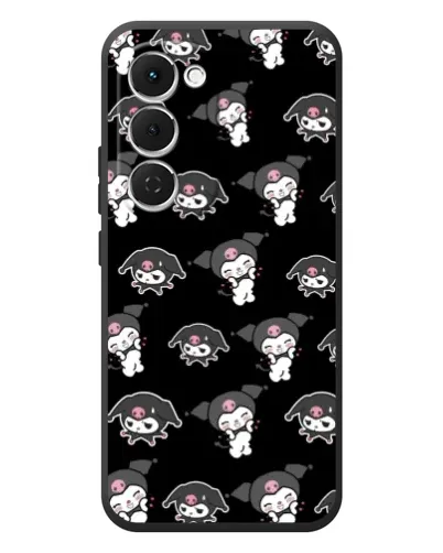 Чехол для TECNO Spark 40 Pro Plus с картинкой «Черный паттерн Kuromi»