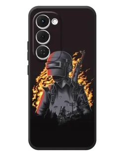 Чехол для TECNO Spark 40 Pro Plus с картинкой «PUBG — огненный силуэт»
