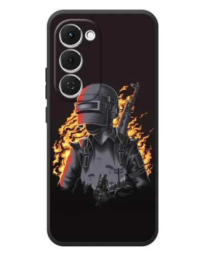 Чехол для TECNO Spark 40 Pro Plus с картинкой «PUBG — огненный силуэт»