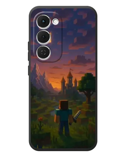 Чехол для TECNO Spark 40 Pro Plus с картинкой «Стив у башни» Чехол для TECNO Spark 40 Pro Plus с картинкой «Стив у башни»