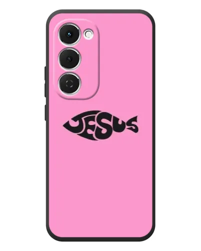 Чехол для TECNO Spark 40 Pro Plus с картинкой «Розовый символ Jesus» Чехол для TECNO Spark 40 Pro Plus с картинкой «Розовый символ Jesus»