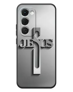 Чохол для TECNO Spark 40 Pro Plus з картинкою «Металевий хрест Jesus»