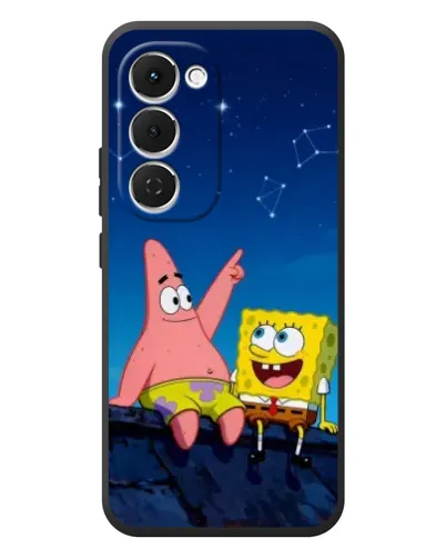 Чехол для TECNO Spark 40 Pro Plus с картинкой «Губка Боб и Патрик ночью»
