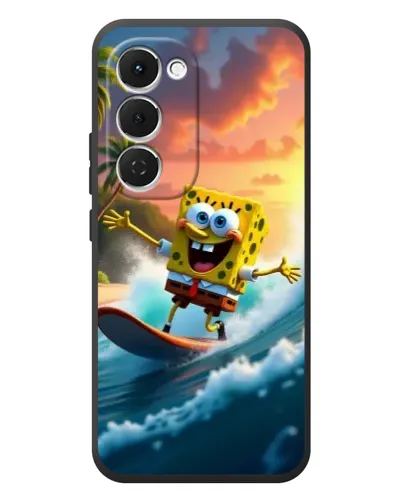 Чехол для TECNO Spark 40 Pro Plus с картинкой «Губка Боб серфингист»