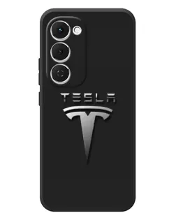 Чехол для TECNO Spark 40 Pro Plus с картинкой «Стальной логотип Tesla»