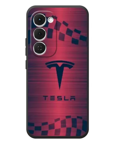 Чехол для TECNO Spark 40 Pro Plus с картинкой «Тесла красный карбон» Чехол для TECNO Spark 40 Pro Plus с картинкой «Тесла красный карбон»