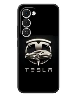 Чехол для TECNO Spark 40 Pro Plus с картинкой «Tesla — серебристое авто»