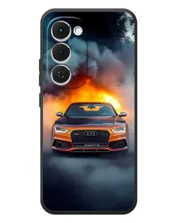 Чехол для TECNO Spark 40 Pro Plus с картинкой «Audi в огненном дыму»