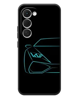 Чехол для TECNO Spark 40 Pro Plus с картинкой «Голубой силуэт Lamborghini»