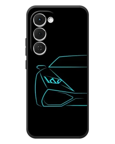 Чехол для TECNO Spark 40 Pro Plus с картинкой «Голубой силуэт Lamborghini»