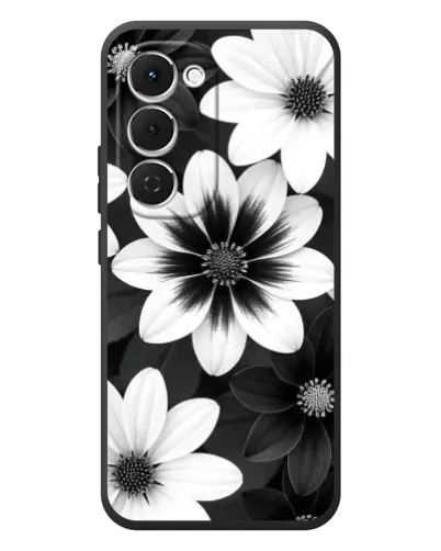 Чехол для TECNO Spark 40 Pro Plus с картинкой «Монохромные астры»