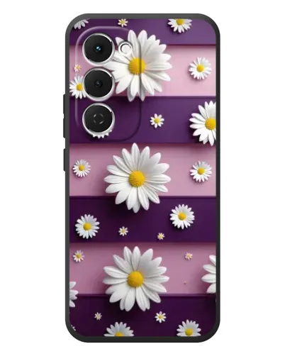 Чехол для TECNO Spark 40 Pro Plus с картинкой «Ромашки на фиолетовом»
