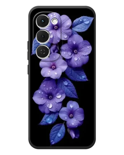 Чехол для TECNO Spark 40 Pro Plus с картинкой «Фиолетовые цветы с росою»
