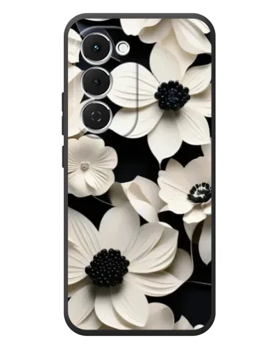 Чехол для TECNO Spark 40 Pro Plus с картинкой «Объемные белые цветы»
