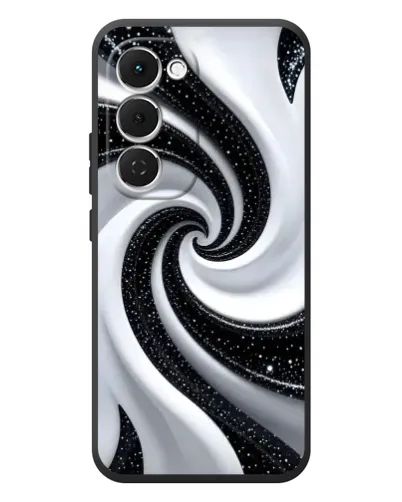 Чехол для TECNO Spark 40 Pro Plus с картинкой «Черно-белая спираль»