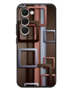 Чехол для TECNO Spark 40 Pro Plus с картинкой «Коричневые объемные квадраты»