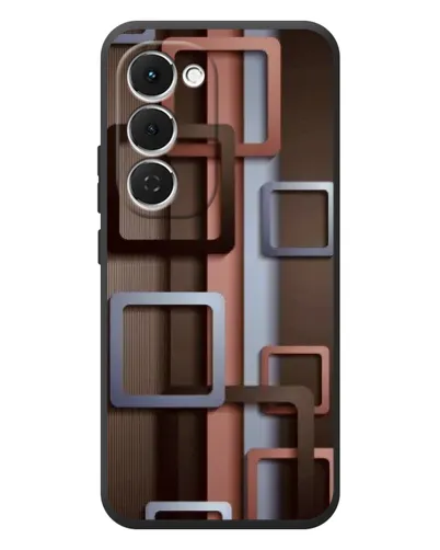 Чехол для TECNO Spark 40 Pro Plus с картинкой «Коричневые объемные квадраты»