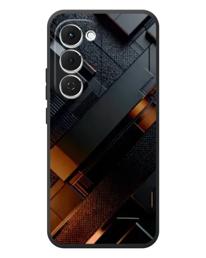 Чехол для TECNO Spark 40 Pro Plus с картинкой «Черные геометрические блоки»