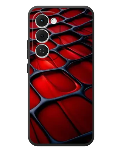 Чехол для TECNO Spark 40 Pro Plus с картинкой «Красная глянцевая сетка»