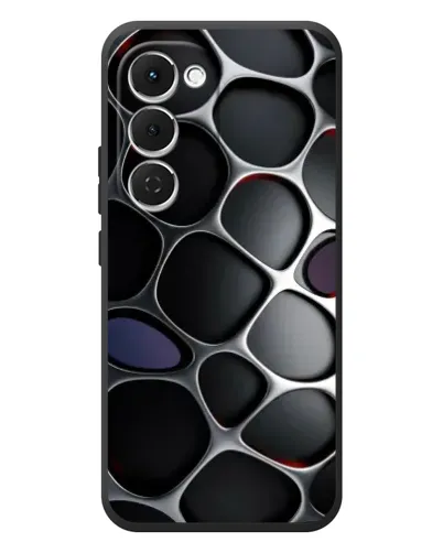 Чехол для TECNO Spark 40 Pro Plus с картинкой «Объемная темная решетка»