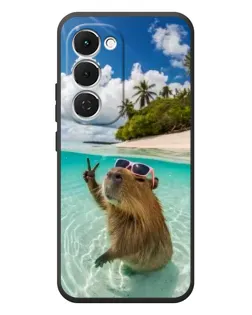 Чехол для TECNO Spark 40 Pro Plus с картинкой «Капибара на море»