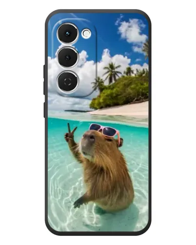 Чехол для TECNO Spark 40 Pro Plus с картинкой «Капибара на море» Чехол для TECNO Spark 40 Pro Plus с картинкой «Капибара на море»