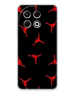 Чехол для TECNO Spark 40 Pro с картинкой «Jordan Red Pattern»