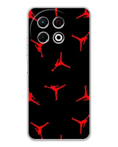 Чехол для TECNO Spark 40 Pro с картинкой «Jordan Red Pattern»
