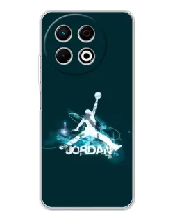 Чехол для TECNO Spark 40 Pro с картинкой «Jordan Blue Fire»